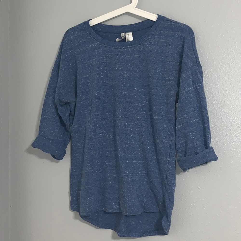 Blue Mid Sleeve Sweater
